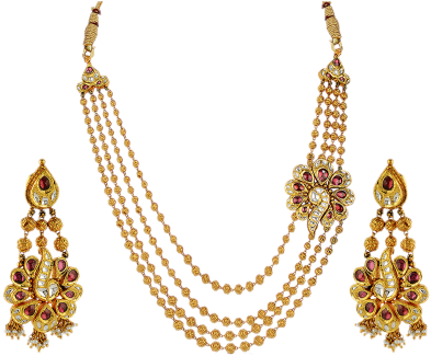 Necklace Gold Jewelry Images Bridal Gold Jewellery - Gold Necklace Sets (400x400), Png Download