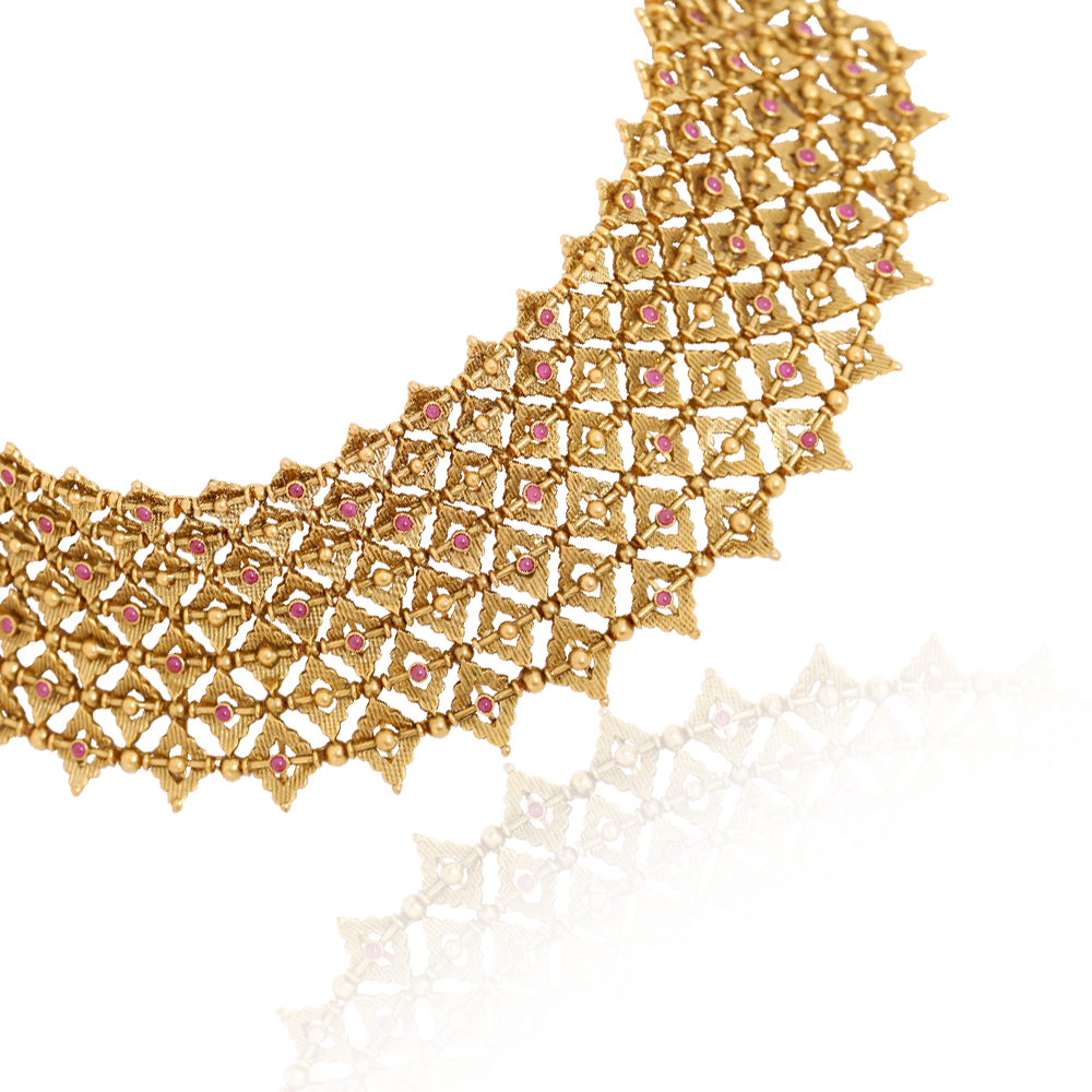 Splendorous Azva Bridal Gold Necklace - Gold (1000x1000), Png Download