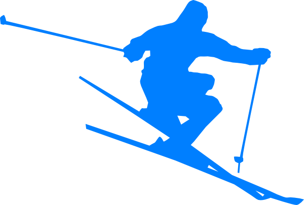 Back To School Free Clipart Cartoon Skiing Images Clipart - Ski Clipart Blue (600x405), Png Download