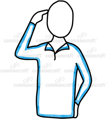 Male Thinking Pointing - Library (400x400), Png Download