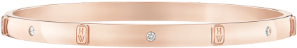 Hw Logo By Harry Winston, Rose Gold Accent Diamond - Bangle (525x350), Png Download