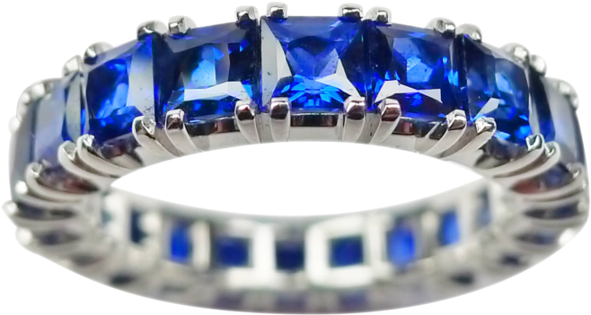 190975 Sapphire Eternity Wedding Band - Diamond (768x768), Png Download