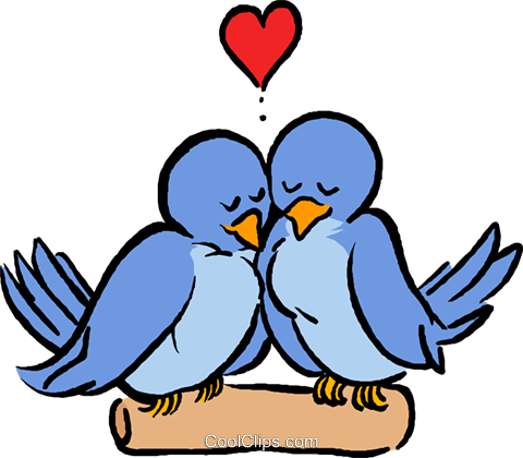 Love Birds Royalty Free Vector Clip Art Illustration - Love Birds Clip Art (480x420), Png Download