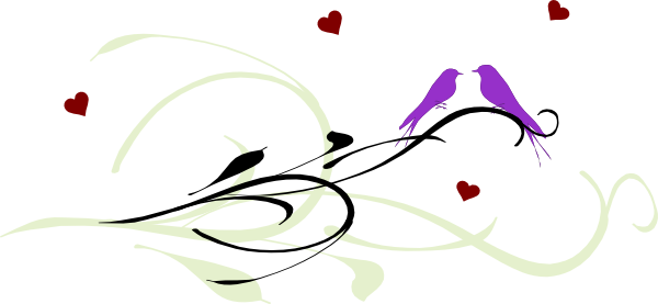 Love Birds On A Branch Clip Art At Clker - B Love P (600x277), Png Download