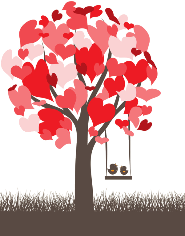 Tree Love Vector Png (600x793), Png Download