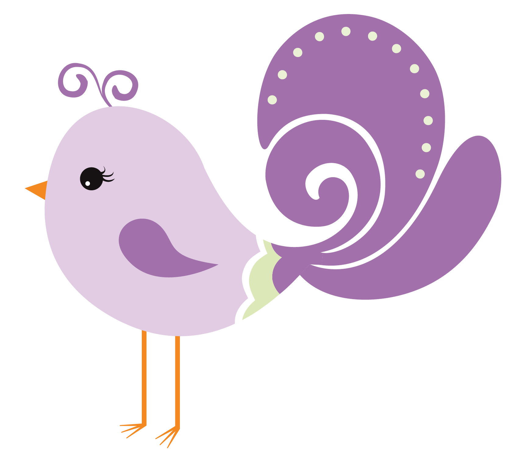 Mauve Clipart Love Bird - Pajaritos Png (1800x1610), Png Download