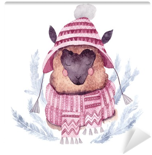 Watercolor Vector Alpaca Illustration - Drawing (400x400), Png Download