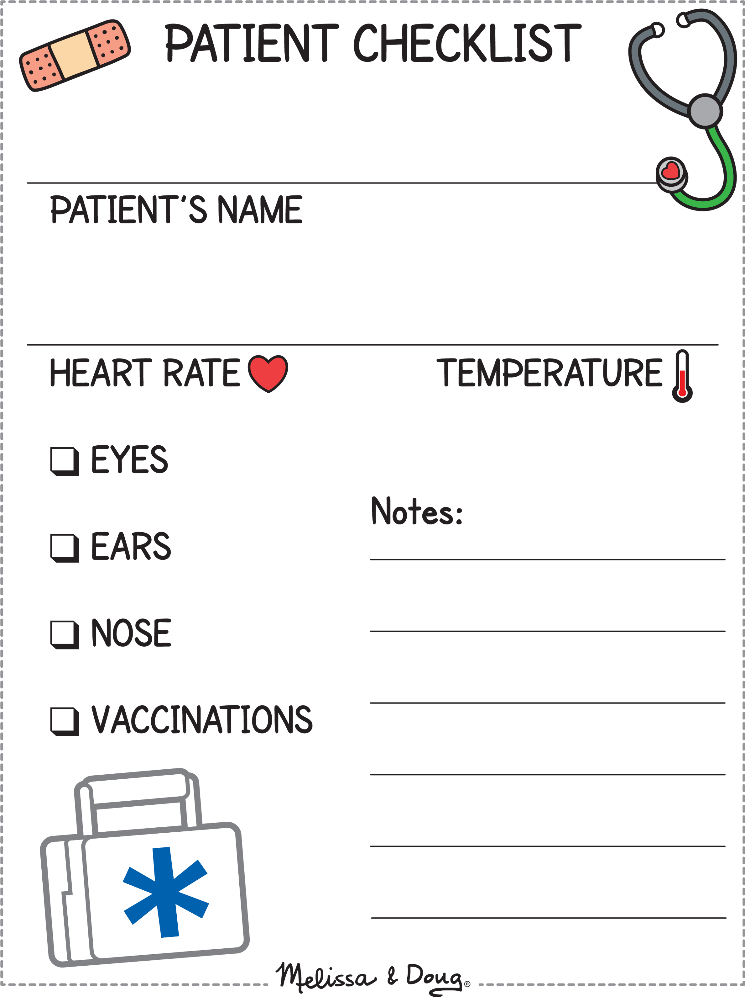 Patient Checklist For Kids *free Printable - Doctor Check Up Sheet (2439x3218), Png Download