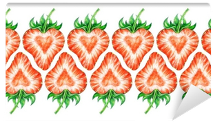 Seamless Watercolor Frame Border - Art Print: Margaritash's Strawberry Love. Water Color (400x400), Png Download