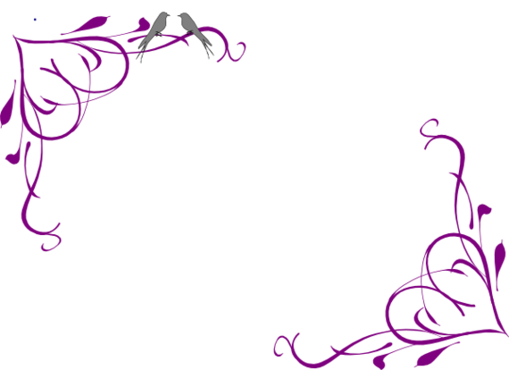 Black And White Library Purple Border Design To Use - Purple Wedding Border Clipart (570x414), Png Download
