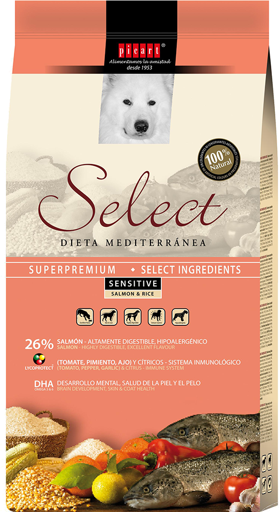 Comida Hipoalergénica Select Sensitive Salmon & Rice - Picart Select (1000x1000), Png Download