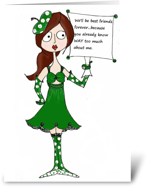 Best Friends Forever Greeting Card - Greeting Card (700x792), Png Download