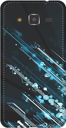 Samsung Galaxy J2 Blue Bright Lightning Mobile Cover - Lenovo K8 Note Back Cover (284x426), Png Download