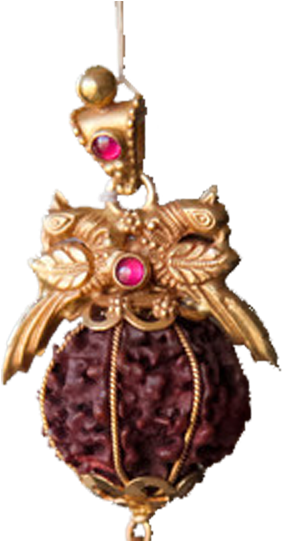 Gold Peacock Rudraksha Pendant - Red (700x700), Png Download