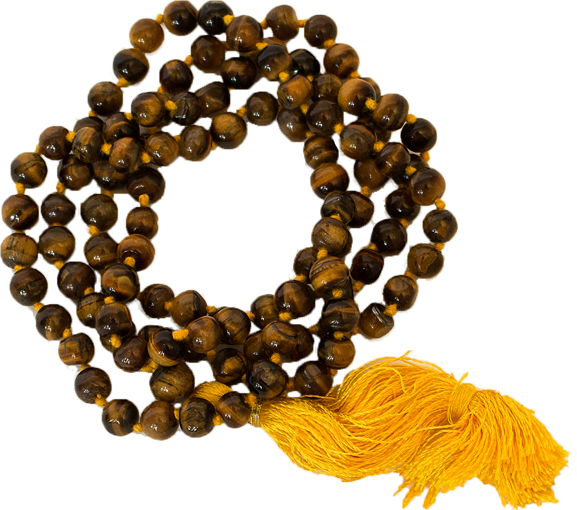 Tiger Eye Knotted Mala - Buddhist Prayer Beads (1140x1008), Png Download