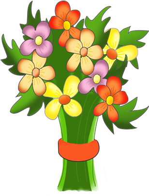 Flower Buquet For Birthday - Happy Birthday Flower Png (330x413), Png Download
