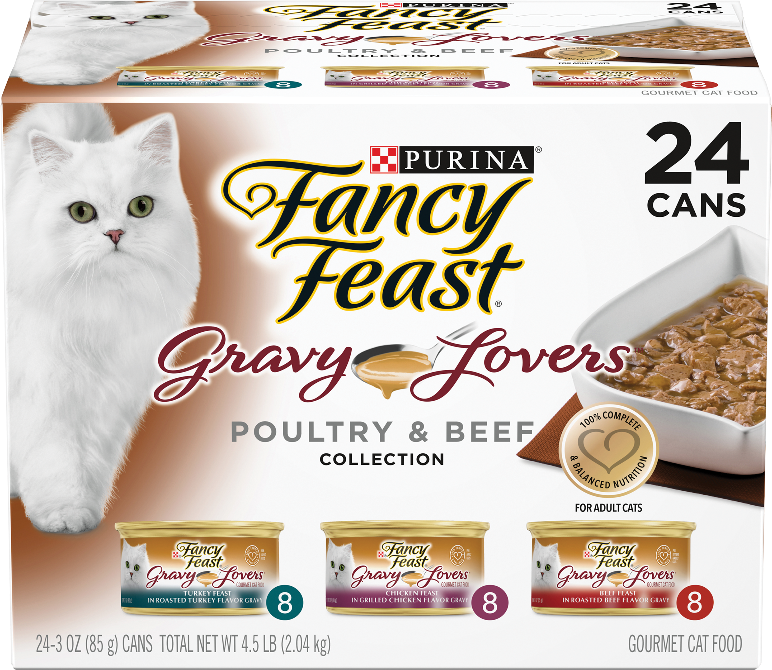 Purina Fancy Feast Gravy Lovers Poultry & Beef Feast - Fancy Feast Cat Food (3000x3000), Png Download