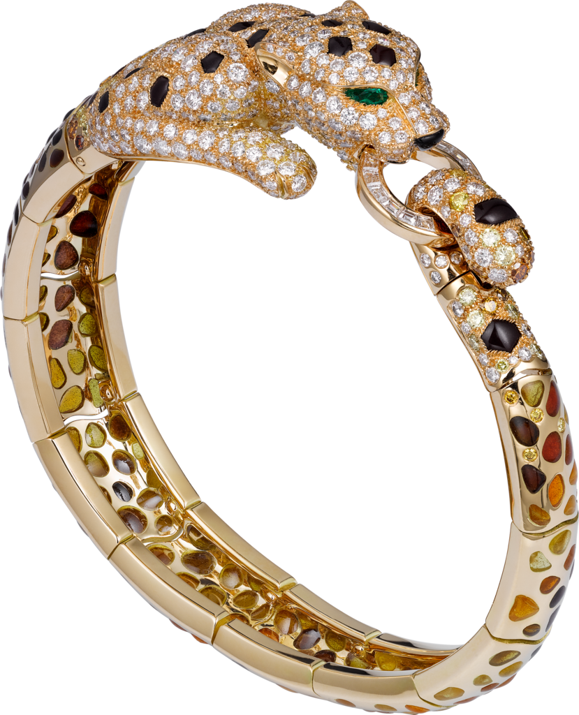 Panthère De Cartier High Jewelry Braceletyellow Gold, - Cartier Panthere Jewelry (829x1024), Png Download