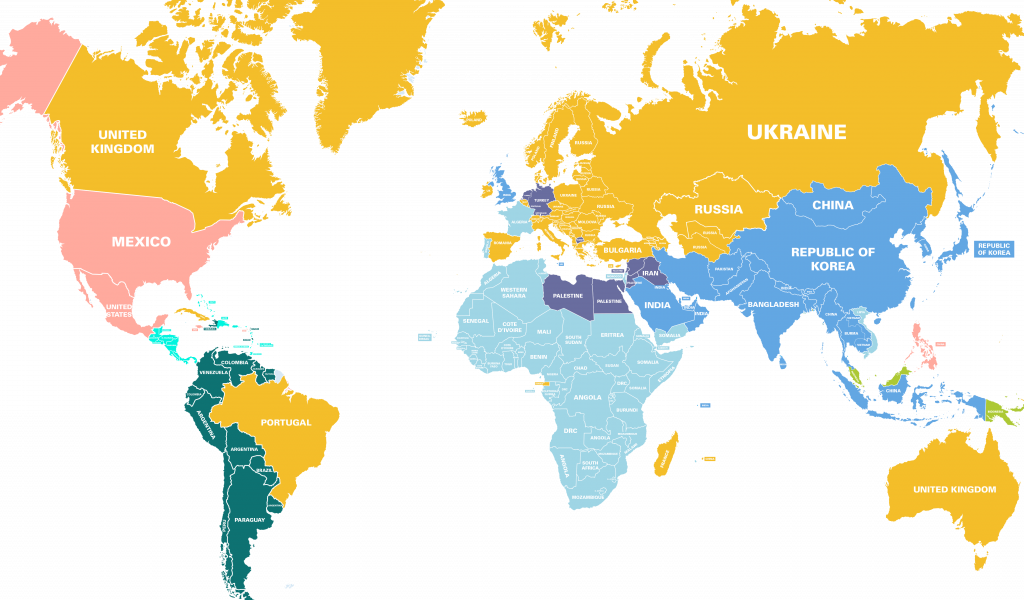 Albania Map In World (1024x600), Png Download
