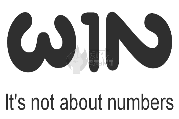 B/w Text Win It's Not About Numbers - Calligraphy (606x402), Png Download