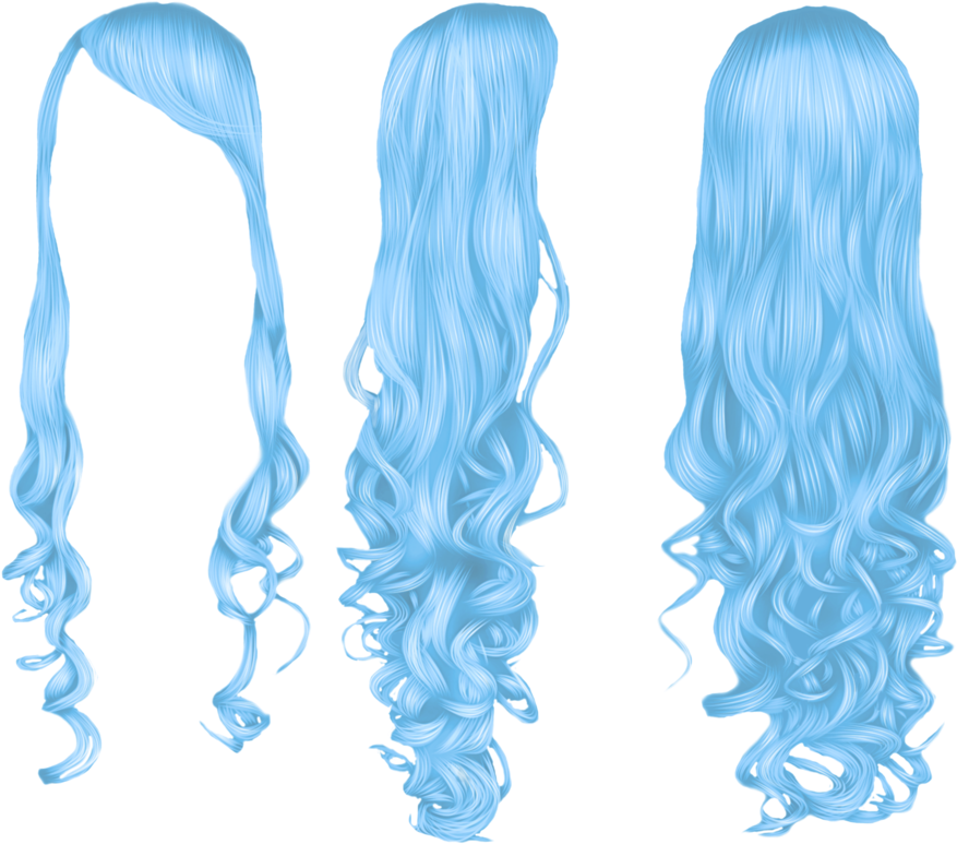Mermaid Hair Png Jpg - Long Blue Hair Png (900x798), Png Download