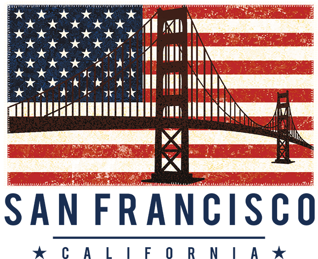 San Francisco Flag Stitch Border Stock Transfer - 3drose Uncle Sam Hat Patriotic Blue Stars Flag - Art (675x675), Png Download