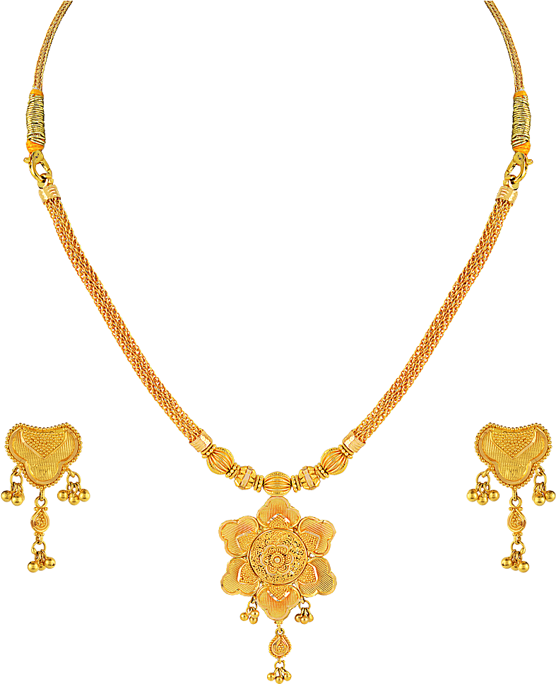Designs Of Necklaces Gold 4 Shining Inspiration Bridal - Gold Kitty Set With Price (1200x1000), Png Download