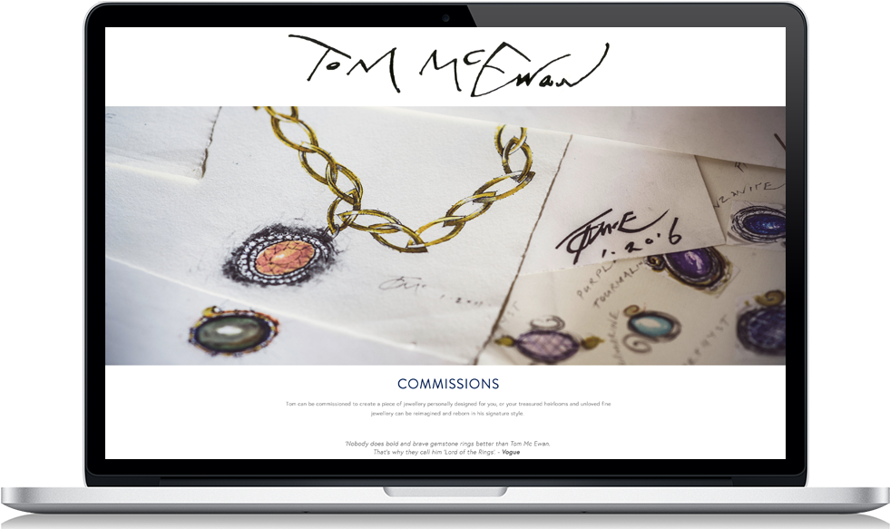 Tom Mcewan Jewellery Website Design - Web Design (992x600), Png Download
