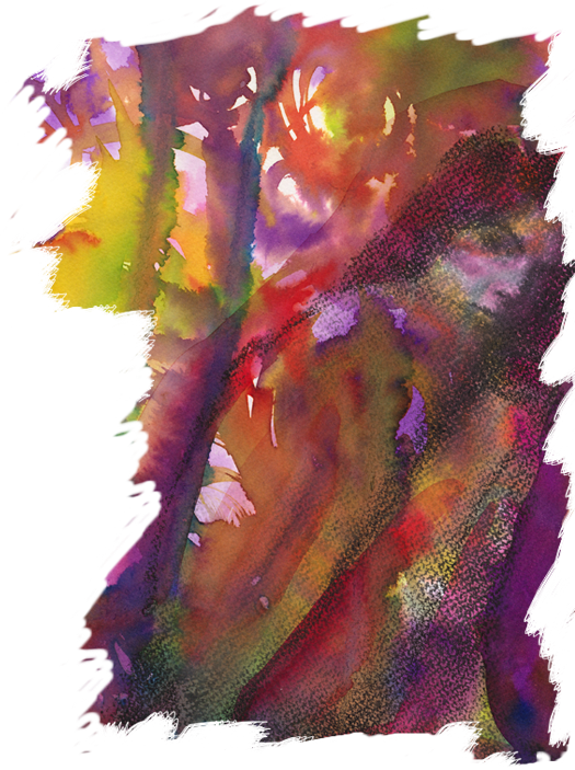 Magma Infuocato Rosso E Blu Che Si Eleva Al Cielo - Watercolor Paint (525x703), Png Download