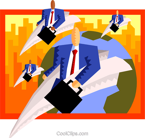 Business People Flying In Paper Airplanes Royalty Free - Decision-making (480x455), Png Download