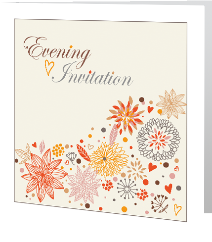 Autumn Leaf White Border Evening Wedding Invitation - Animal Note Cards (pk Of 10) (500x500), Png Download