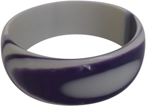 Lavender Purple White Plastic Bangle - Bangle (487x487), Png Download