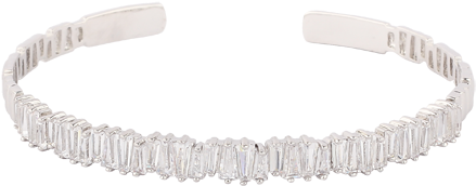 Silver Baguette Crystal Cuff - Product (600x600), Png Download
