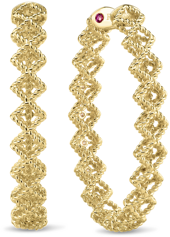 Roberto Coin Large Oval Hoop Earrings - Smartphone (800x800), Png Download