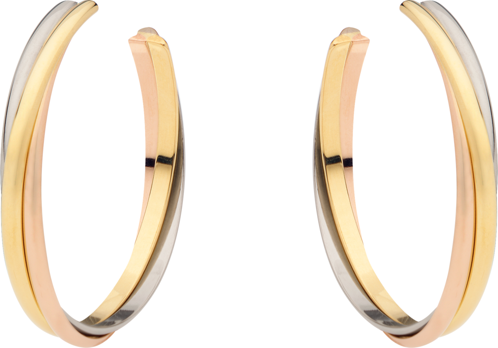 Trinity Earringswhite Gold, Yellow Gold, Pink Gold - Boucles D Oreilles En Png (1024x715), Png Download