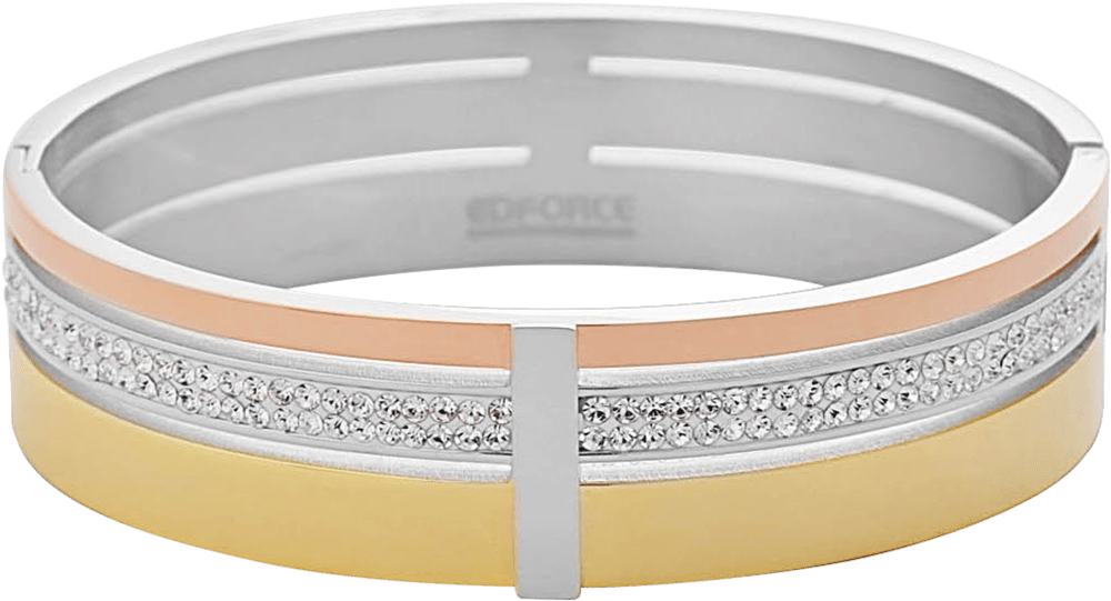 Cubic Bracelets By Edforce - Cubic Zirconia & Gold (1104x1104), Png Download