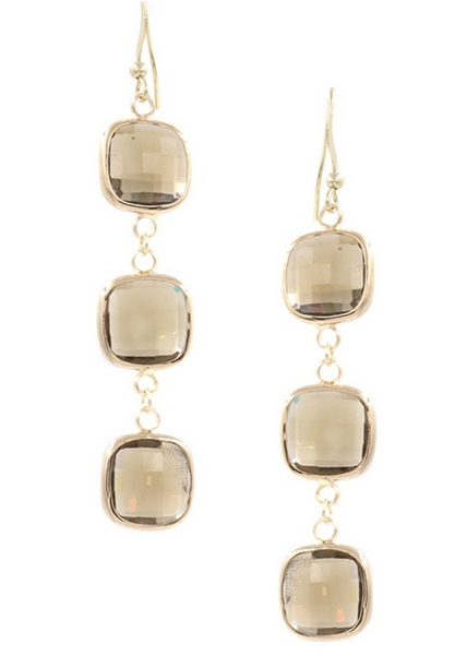 Stacked Glass Earrings- Black - Glass (600x600), Png Download