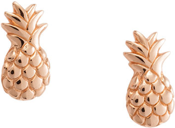 Earrings - Pineapple (939x1024), Png Download