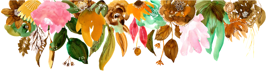 Hand Painted Autumn Watercolor Flower Png Transparent - Portable Network Graphics (1024x313), Png Download