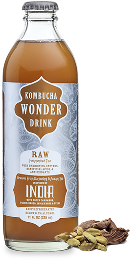 Kombucha Wonder Drink Raw-india - Kombucha Wonder Drink Fermented Tea, Raw, India - 11 (392x554), Png Download