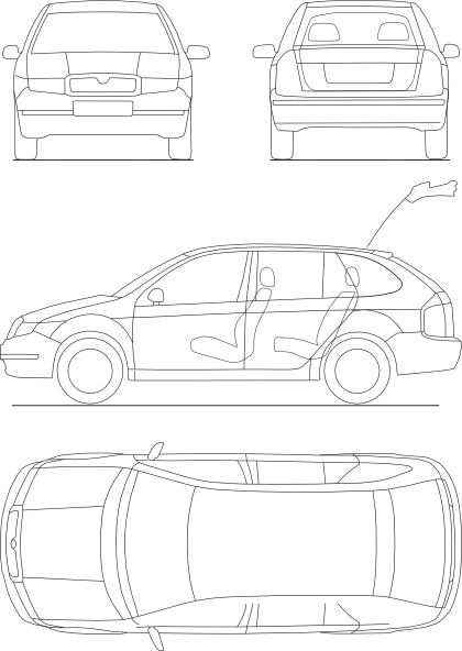 Free Vector Skoda Fabia Combi Clip Art - Skoda Fabia 2016 Vector (420x592), Png Download