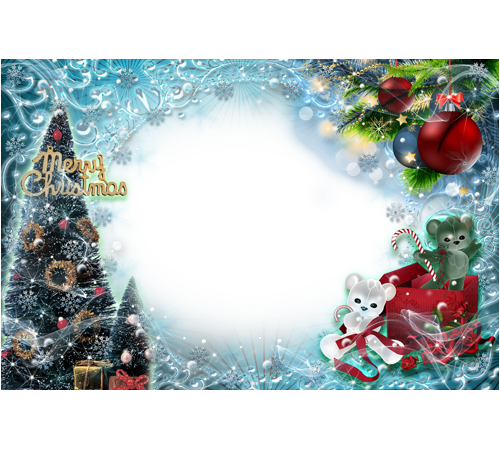 Merry Christmas Frame Png (500x450), Png Download