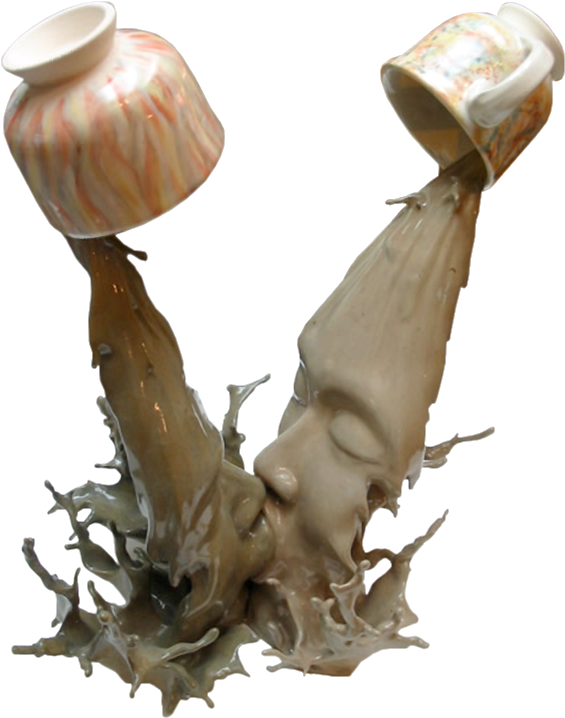 Chocolate Splash - Coffee Kiss Sculpture (600x800), Png Download