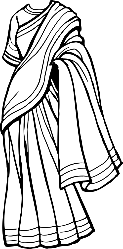 Saree Clipart Saree Model - Saree Png Clipart (396x800), Png Download