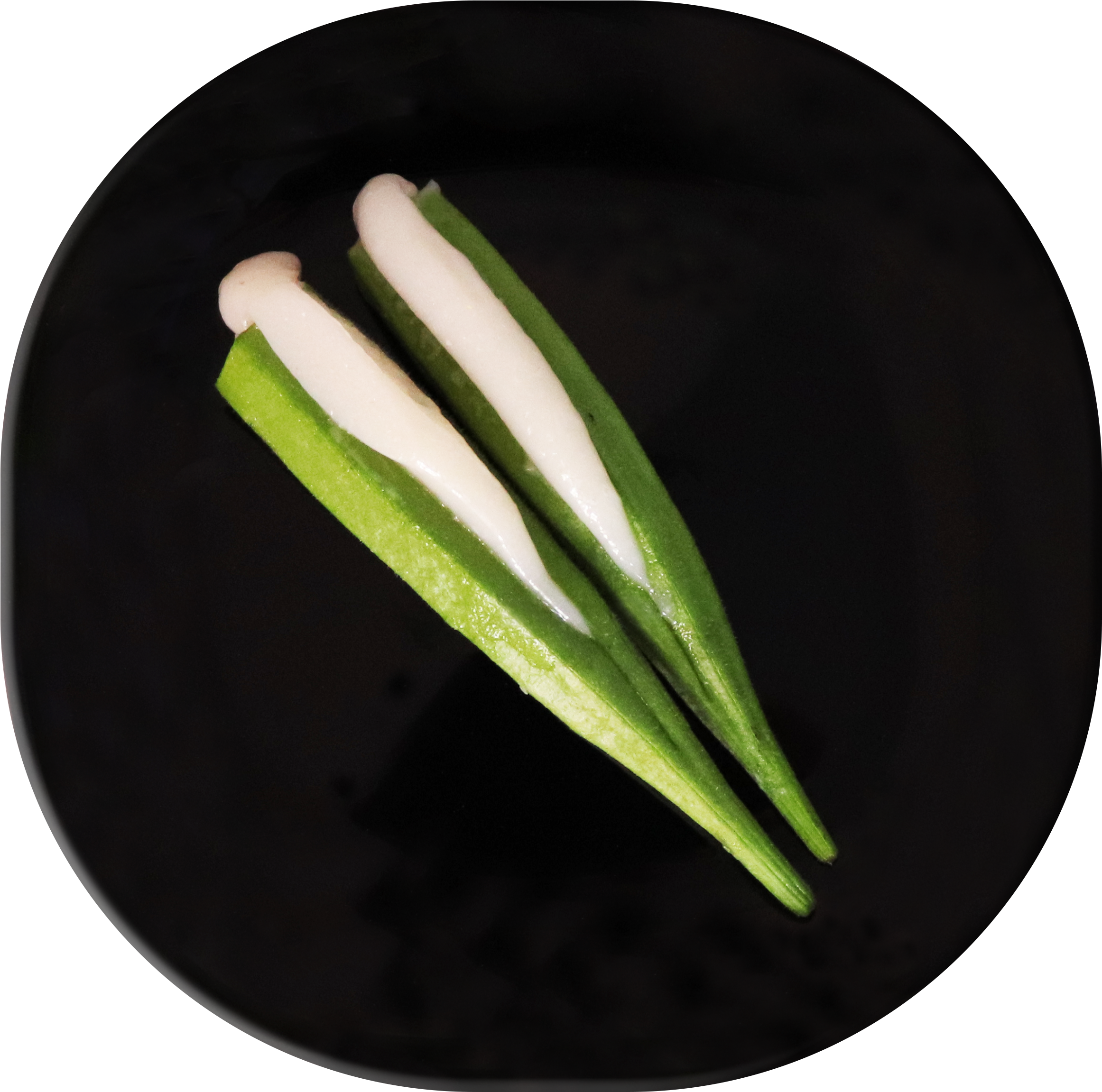 Lady Finger With Fish Paste - Plate (2589x2584), Png Download