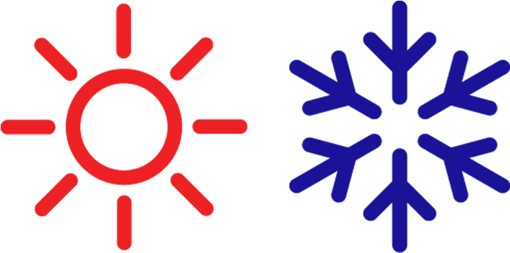 Washington, Mo Hvac - Hot And Cold Symbols (1060x440), Png Download