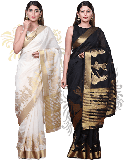 Agnisie Pick Any - Chanderi Sari (595x586), Png Download