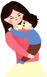 Cartoon Color Hand Painted Baby Parents Creative Material, - Portable Network Graphics (360x360), Png Download