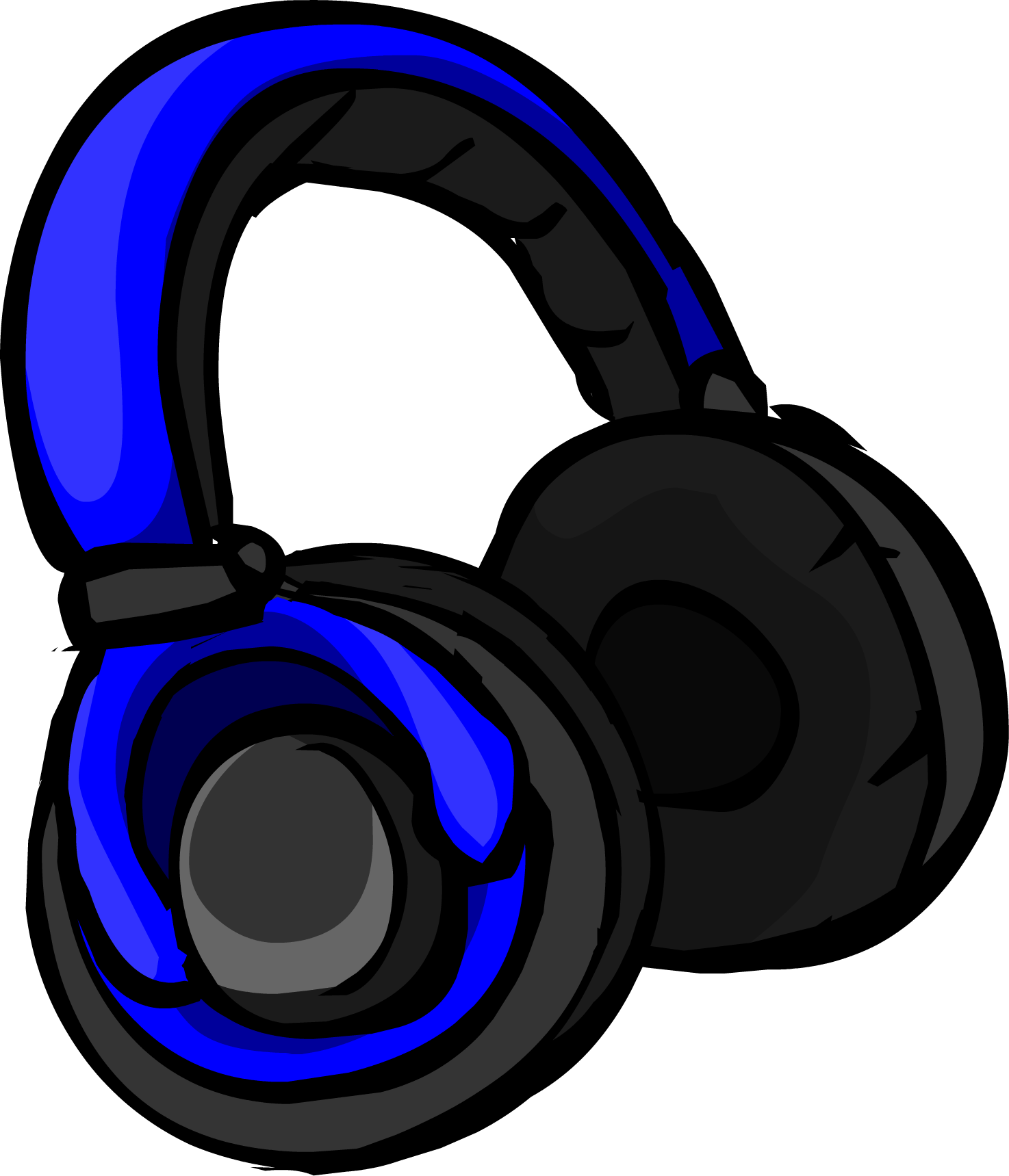 Blueheadphones - Club Penguin Blue Headphones (1474x1719), Png Download