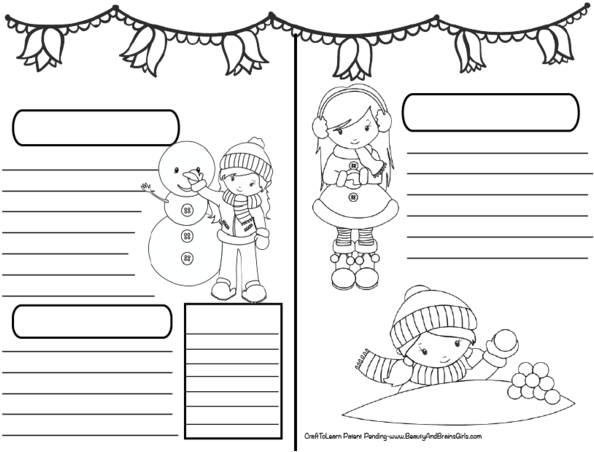 Snow Cute Girl Art Journal Diy Printable Instant Download - Tea Party (690x503), Png Download